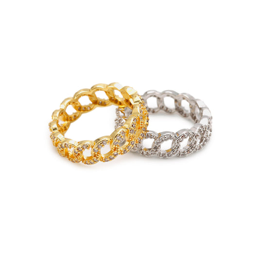 Unique Chain Zircon Ring